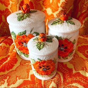 Lefton Poppy Canisters